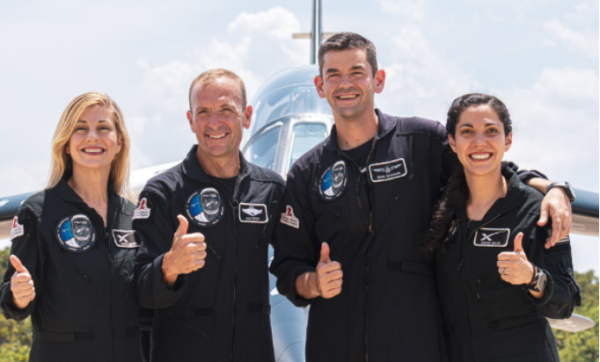 Image via Nasa Space Flight 
Anna Memon, Scott Poteet, Jared Isaacman, and Sarah Gillis pictured 
