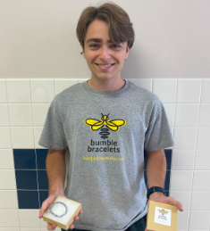 Senior JP Mackey and his “Busy Bee” bracelet design
