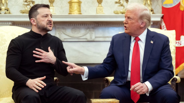 Photo taken during Zelensky and Trump’s meeting, via CNN